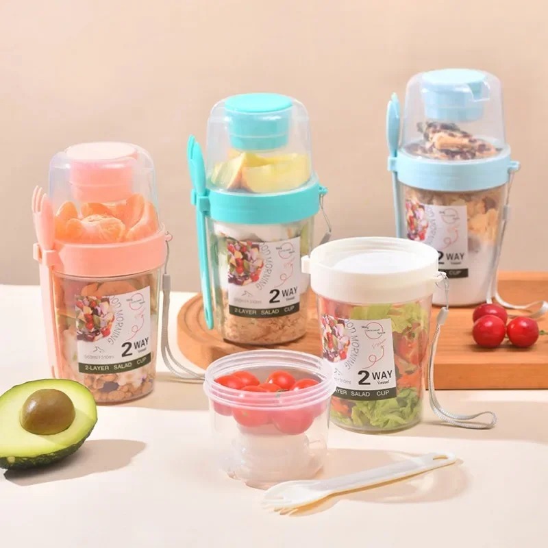 Meal Preparation - Tasse à salade Portable, Double tasse