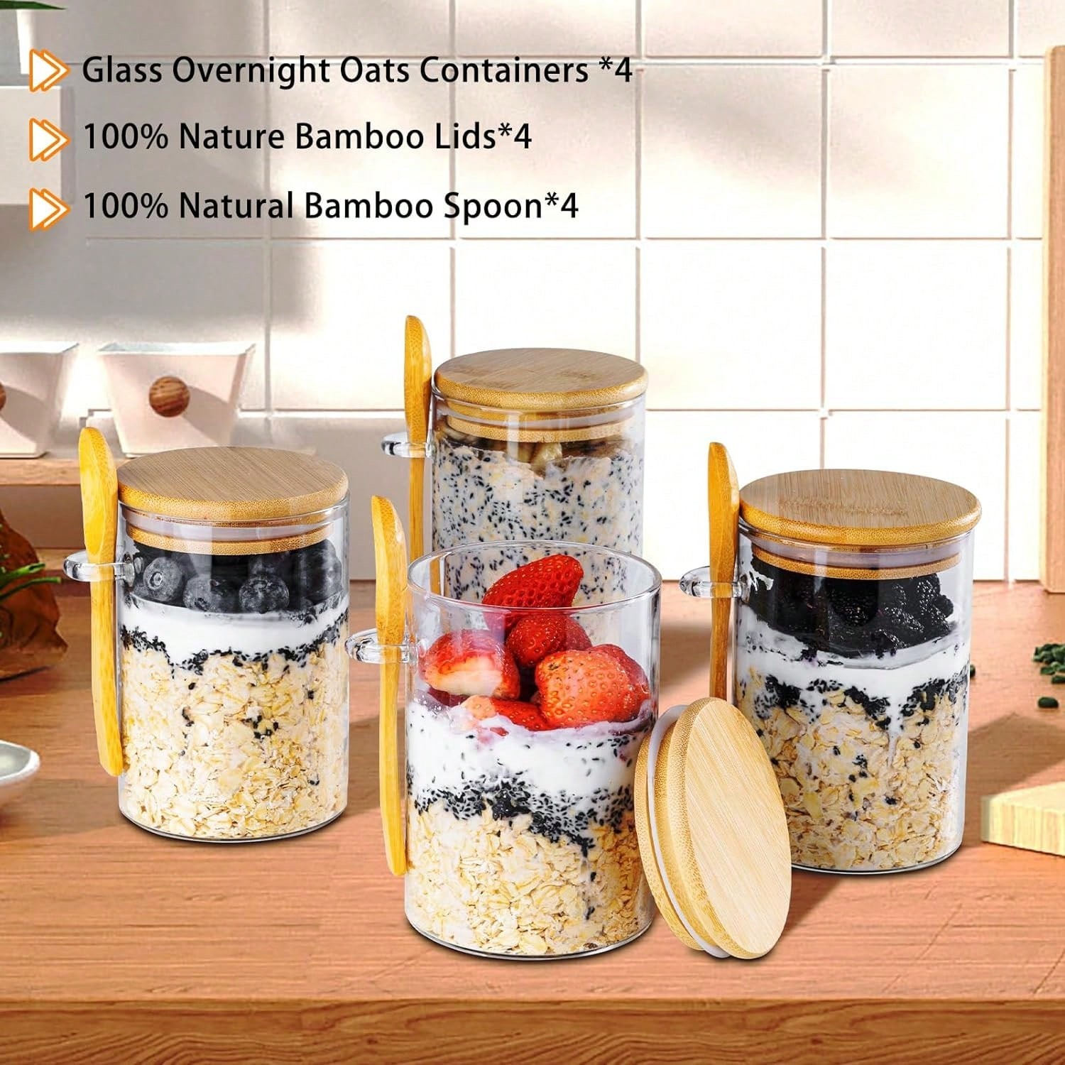 Contenants pour Overnight Oats - Meal Prep Jars With Lids avis et prix