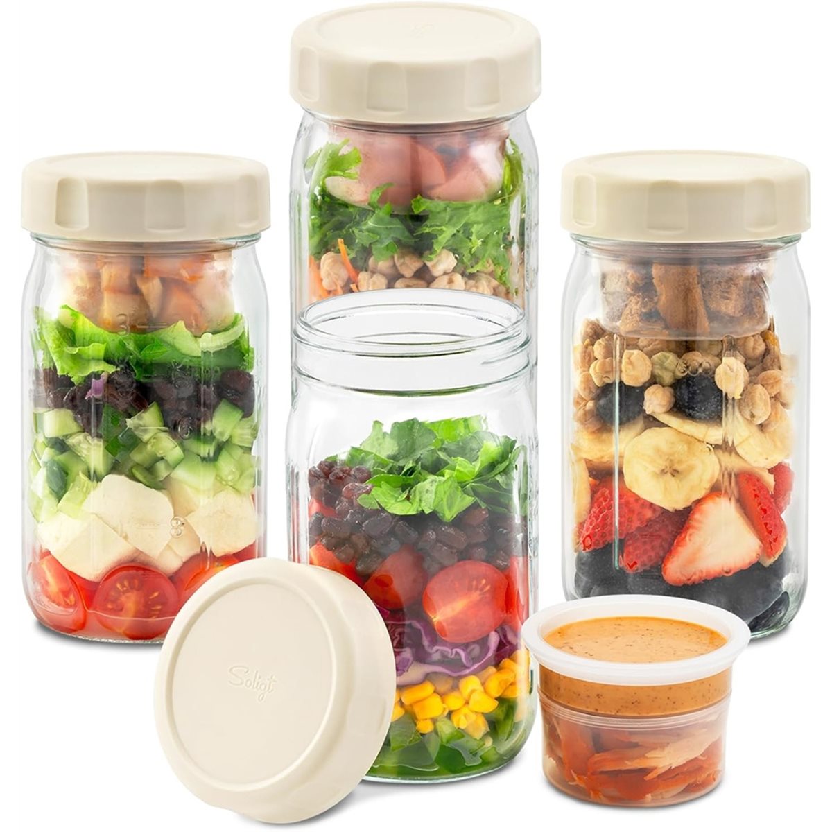 A67T NOUVEAU Lot de 4 bocaux e - Meal Prep Jars With Lids avis et prix